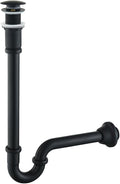 Brass P Trap with Pop Up Drain Stopper, U-Shape 1 1/4 Slip Joint Extension Tub by SEABEFORE