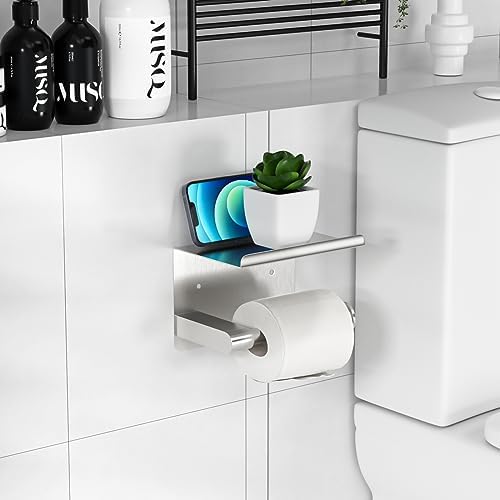 GLNLQ Brushed Nickel Toilet Paper Holder Wall Mount, Fits Mega Rolls Size - Image 6