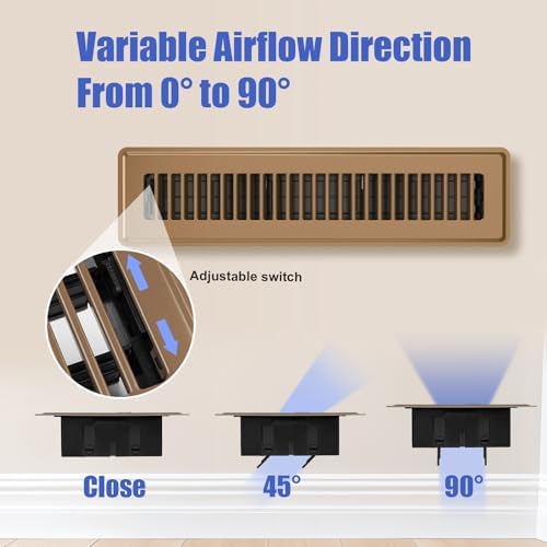 2x14 Floor Register, 2 Pack Brown Floor Vent Covers - Image 5