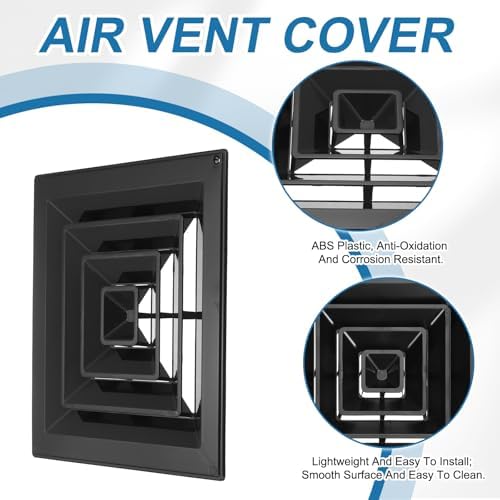 PATIKIL 14 x 14 Inch Square Vent Cover, Plastic Return Air Grille Ceiling Air - Image 4