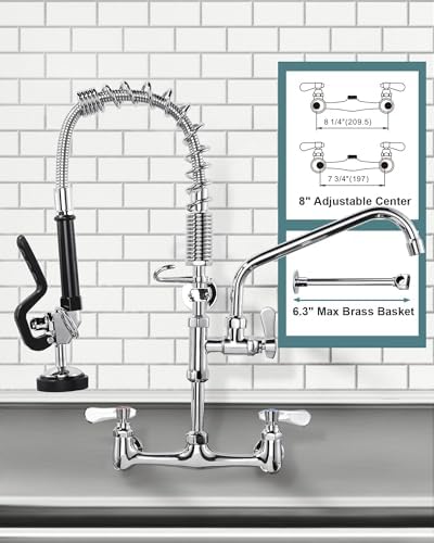 ALEASHA 21" Commercial Sink Faucet Wall Mount - Image 3