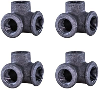 1/2" 3-WAY ELBOW: Industrial Threaded Black Iron Pipe Fittings; Natural by PRIMPIPEWORKS