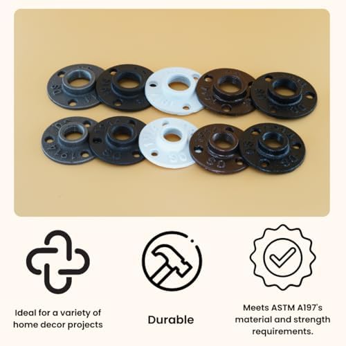 1/2" FLANGE: Industrial Threaded Black Iron Pipe Fittings; Natural - Image 6