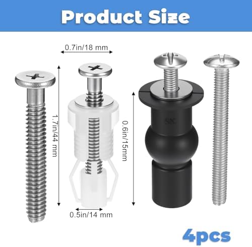 2 Set Toilet Seat Bolts Replacement Kit Stainless Universal Toilet Seat Bolts - Image 2