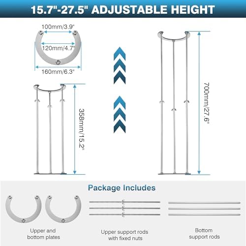IRONWALLS Undermount Sink Brackets Stainless Steel, 15.7” to 27.5” Adjustable - Image 3