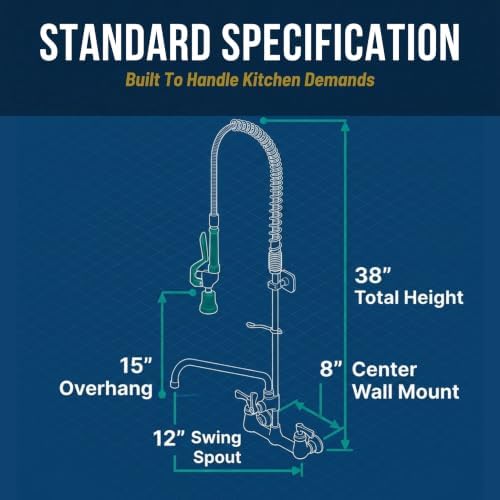 Krowne 17-109WL Low Lead Wall Mount Pre-Rinse Faucet - Image 3