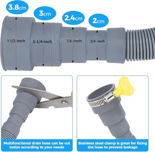 PinkCross Universal Washing Machine Drain Hose Extension, Flexible Washer & - Image 5
