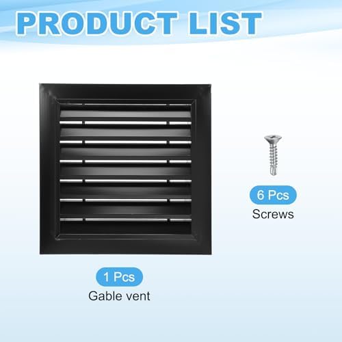 PATIKIL 14 x 14 Inch Gable Vent, 12 x 12 Inch Duct Opening Size - Image 3