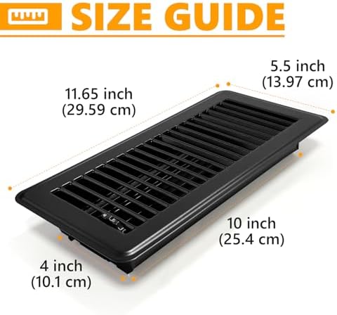 4 Pack Floor Vent Covers, Floor Register 4" x 10", Adjustable Decorative Vent - Image 2