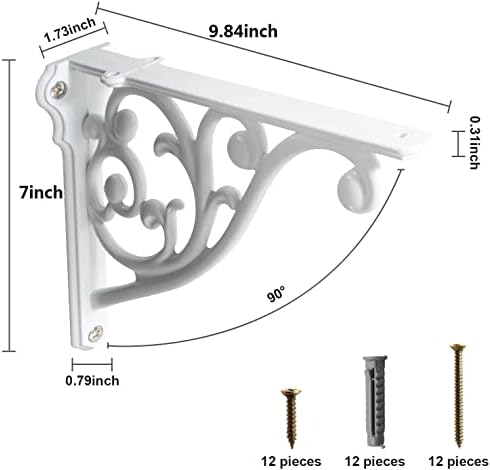 Khtumeware Ornate Decorative Shelf Brackets, 10 inch Big wall Mounted Shelving - Image 2