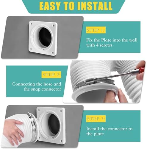 Dryer Vent Wall Plate Quick Connector Snap to Vent Dryer Dock Connector Kit - Image 5
