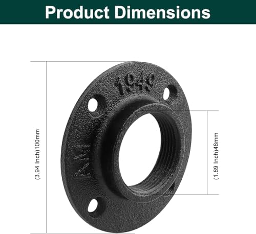 Industrial Pipe Floor Flange, Heavy Duty Malleable Iron Pipe Fittings, Wall - Image 3