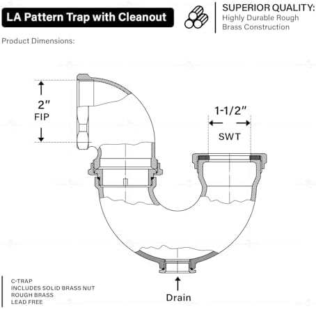 43548 LA Pattern Trap Plug for Tubular Drain Applications, 2 in. IPS x 1-1/2 - Image 2