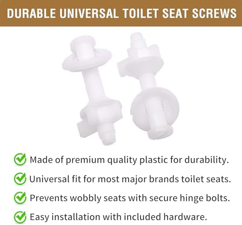 A.I.FORCE Universal Plastic Toilet Seat Hinge Bolt Screws Replacement Kit - Image 3
