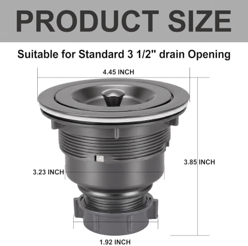 LQS Kitchen Sink Drain Assembly, Kitchen Sink Strainer - Image 3