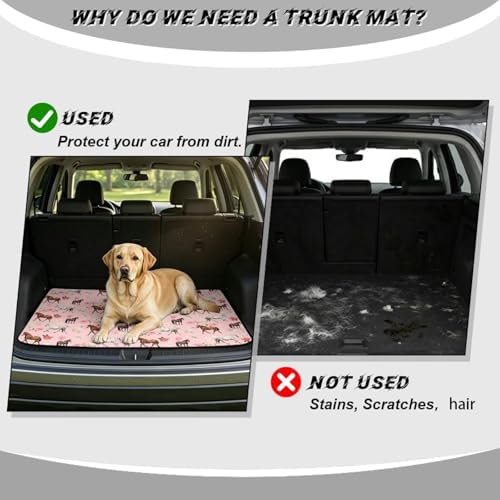 ELEQIN Pink Floral Horse SUV Trunk Mat Cargo Liner - Image 4