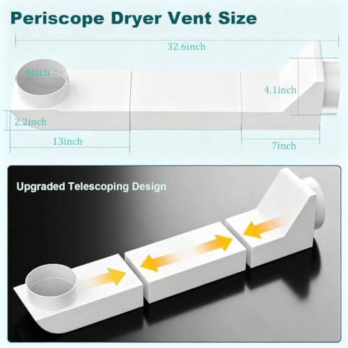 UD48S 4" Telescoping Dryer Vent Kit, 17.7-29.5" Stainless Steel Periscope Dryer - Image 3