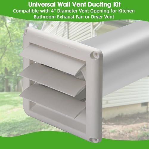 4 Inch Dryer Vent Kit with Hose/Duct Connector/Wall Plate, 9ps Duct Vent Kit - Image 6