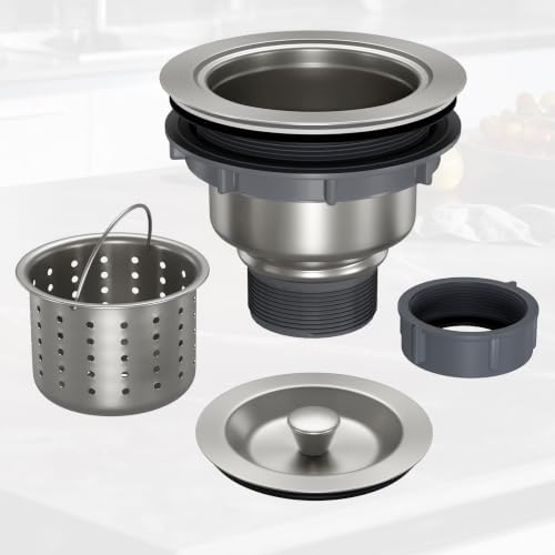 Kitchen Sink Drain 3-1/2 Inch, Kitchen Drain Assembly Kit by Exakey