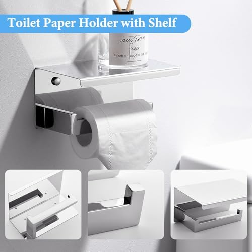 TURS Bathroom Hardware Set Chrome 4-Piece Towel Bar Set Include 24 Inch Towel - Image 5