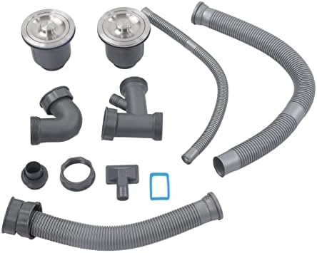 Garosa Double Sink Hose Drain Kit Quick Draining Expandable P Trap Kit Flexible - Image 6