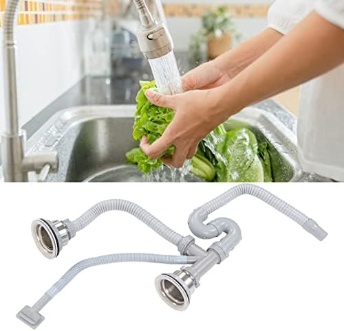 Sink Drain Kit, Kitchen Sink Drainer Pipe Stainless Steel S Bent - Image 3