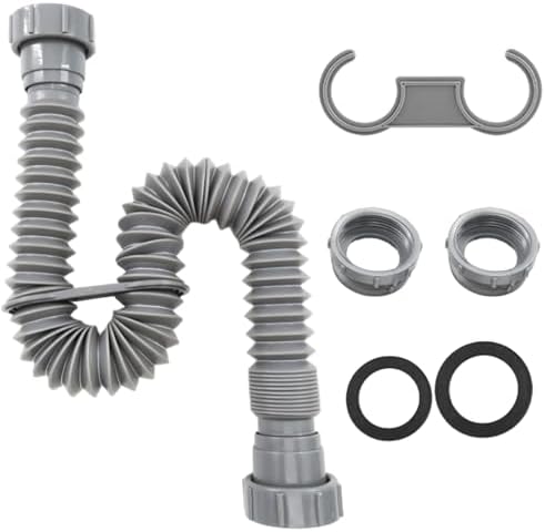 Sink Drain Pipe 1-1/2", Flexible Sink Drain Pipe, Adjustable P Trap by Unknown