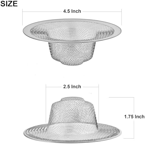 2 Pack - 4.5" Top / 3" Mesh Basket - Kitchen Sink Drain Strainer Stainless - Image 2