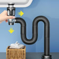 Bathroom Sink Drain Kit Flexible Expandable P-Trap Sink Drain Pipe by QruiLanTu