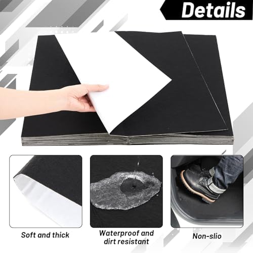 WILLBOND 20 Pcs Self Adhesive Disposable Car Floor Mats, Felt 15.7"x19.6" - Image 4