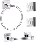 Polished Chrome Bathroom Accessories, Toilet Paper Holder, Towel Ring & Hook by LairuierBathroomHardwareSet