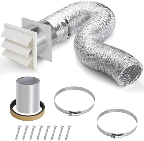 6 Inch Dryer Vent Kit with Hose/Duct Connector/Wall Plate, 9ps Duct Vent Kit - Image 2