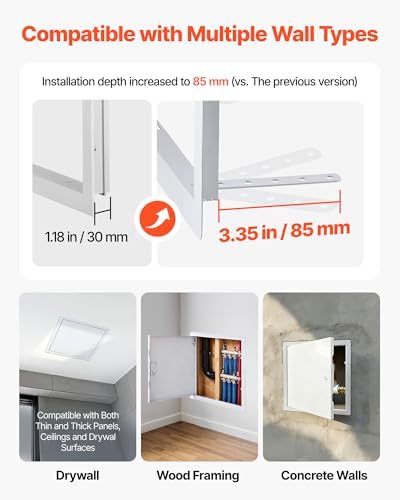 VEVOR Access Panel for Drywall, 13.3 x 13.3 in Galvanized Steel Access Door - Image 2