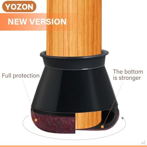 YOZON Chair Leg Floor Protectors Felt Silicone Caps Strengthen Bottom - Image 3