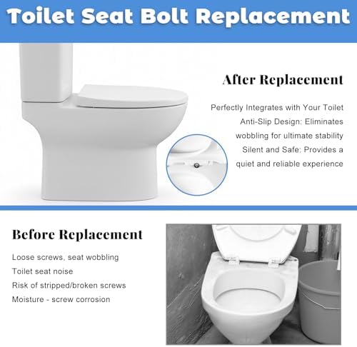 2 Set Toilet Seat Bolts Replacement Kit Stainless Universal Toilet Seat Bolts - Image 4