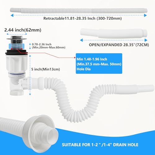 Bathroom Sink Drain Pipe Kit, Bathroom Sink Drain - Image 5
