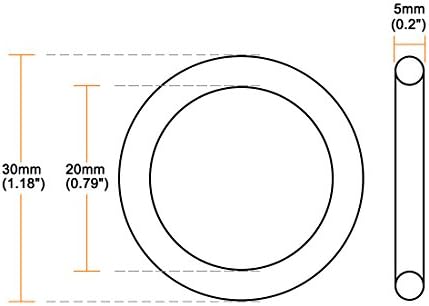 uxcell Nitrile Rubber O-Rings 30mm OD 20mm ID 5mm Width, Metric Sealing Gasket - Image 3