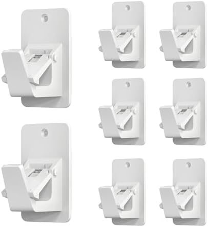No Drill Curtain Rod Brackets, Universal Curtain Rod Holder, 8 Pack Self by EKOTTOK
