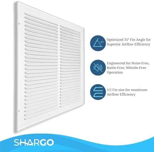 10 x 12 Inch Return Air Vent Cover, Solid Steel HVAC Grille - Image 5