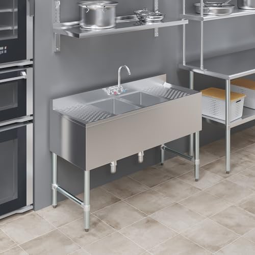 48 in. x 19 in. Two Compartment Under Bar Sink - Image 6