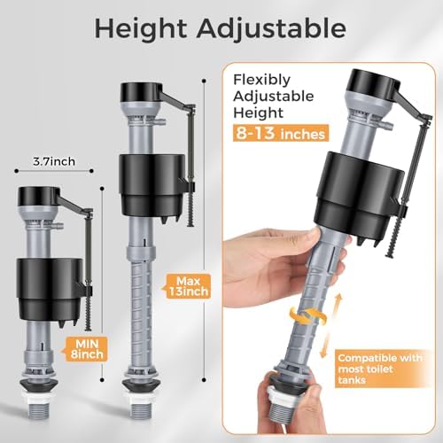 Universal Toilet Repair Kit for Inside Tank – Includes Adjustable Fill Valve & - Image 3