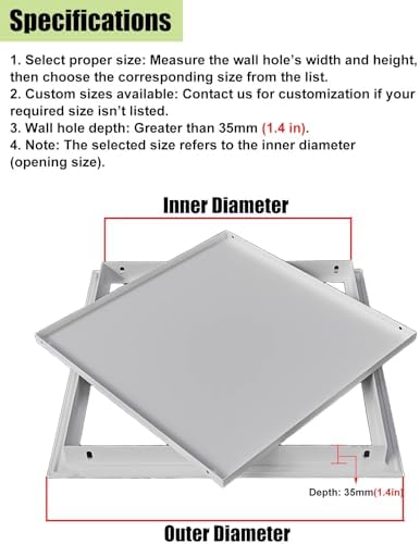 16x20, 16x24 White Pallet-Style Inspection Panel, Ceiling Drywall Access Panel - Image 5