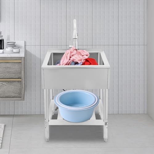 Single Bowl Laundry Tub, Freestanding Utility Sink - Image 6