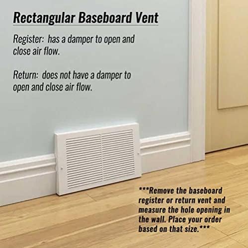 White Baseboard Return Grill - Image 3