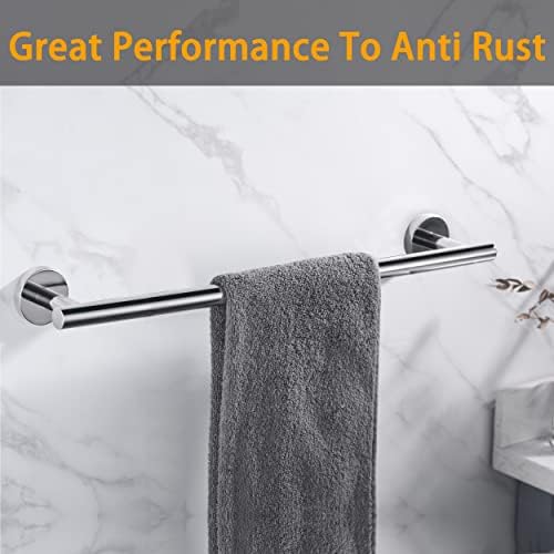 Nolimas Polished Chrome Bath Towel Bar Single Bars Towel Rack Rod Classic Wall - Image 5