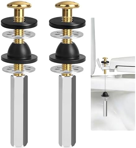 Jamini 2PCS Universal Toilet Seat Bolt Kit, Copper-plated Screws by Unknown