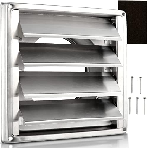 5" Louvered Dryer Air Vent Cap for Exterior Wall, Stainless Steel by Hydencamm