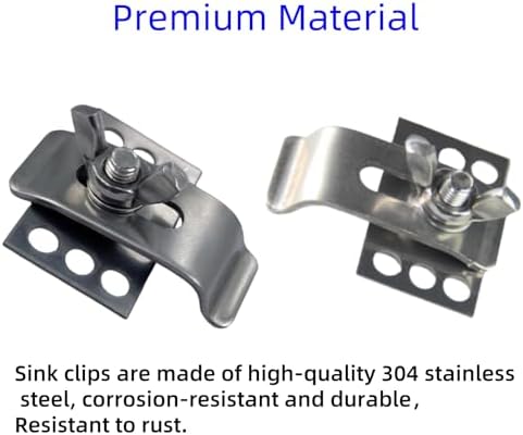Undermount Kitchen Sink Clips, 304 Stainless Sink Brackets, Epoxy Sink Clips Kit - Image 5
