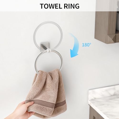 KLJKPA Brushed Nickel Bathroom Hardware Set, 24 inch Bathroom Towel Holder - Image 4