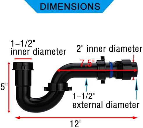Yariwiz Black 1-1/2 inch P Trap - Image 4